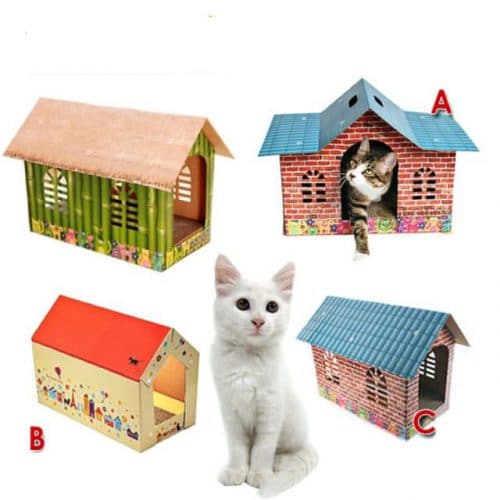 Carton box houses for cats 