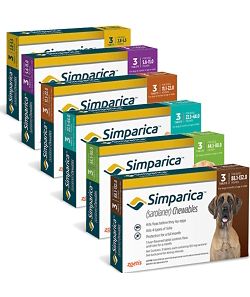 Simparcia chewables for dogs to prevent ticks.