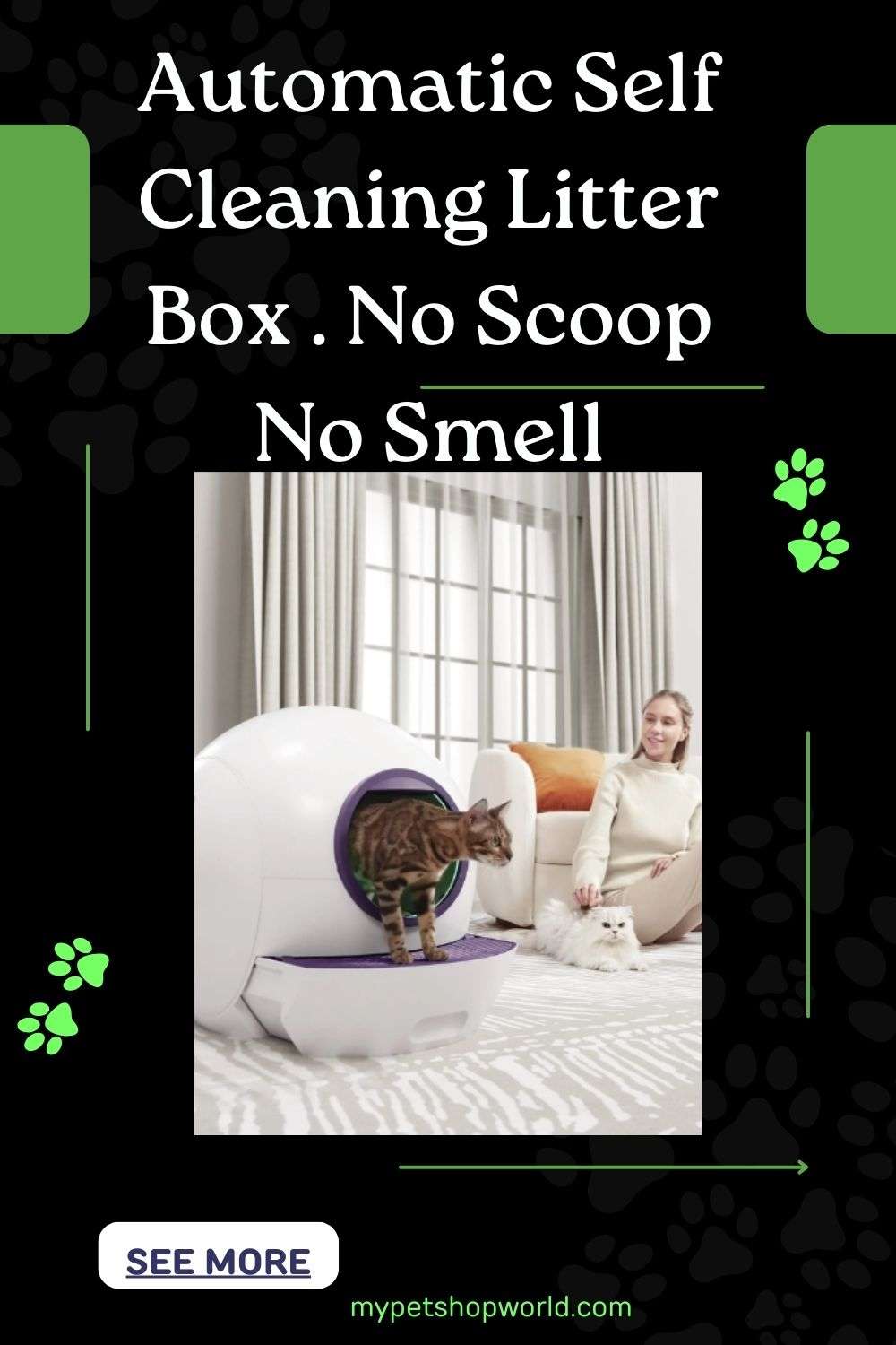 Automatic Cat litter box no scoop no smell